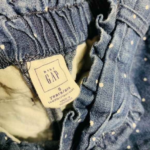 Gap girls 5Y polka dot denim shorts - Picture 2 of 3